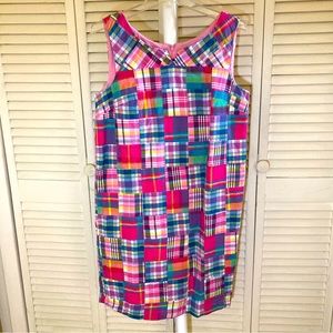 NWT Talbots Madras Sleeveless Dress, Hidden Back Zipper, Size 8